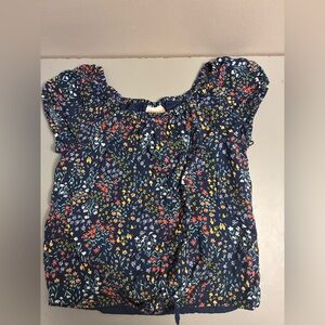 Jumping Beans Navy Top with Floral Accents
